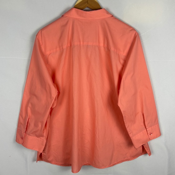 Foxcroft Womens No Iron Button Down Long Sleeve Shirt Sz 18 Office Business FLAW - Picture 3 of 13